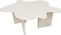 Produktbild: Couchtisch Flower Beige 76x76x40 cm modernes Design mit verspielten Tischbeinen