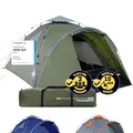 Produktbild: Lumaland Pop Up Zelt | 3-4 Personen Familienzelt | Wurfzelt Innenmaße 210x210x120 cm | Wasserdicht & Windfest | Ideal als Camping, Festival & Reise Zelt | Ultraleicht & Robust [Grün]