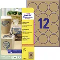 Produktbild: AVERY Zweckform L7106-25 Kraftpapier Etiketten (300 Aufkleber zum Bedrucken, Ø60 mm auf A4, selbstklebend, runde Recycling Etiketten, nachhaltige Produktaufkleber) 25 Blatt, naturbraun