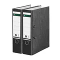 Produktbild: 2x Leitz Ordner 1080 DIN A4 Ordner Büro 80mm 180°-Mechanik Wolkenmarmor schwarz