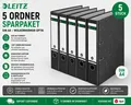 Produktbild: 5x Leitz A4 80mm Ordner - Schwarz  Sparpack
