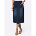 Produktbild: Jeansrock INSPIRATIONEN, Damen, Gr. 38, blau (dunkelblau), 78% Baumwolle, 20% Polyester, 2% Elasthan, unifarben, wadenlang, Röcke Jeansrock