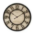 Produktbild: K&L Wall Art große Vintage Wanduhr industrielle Landhaus Wanduhren Holz-Metalloptik ohne Tickgeräusch lautlose Uhr (Farmhouse Clock, Ø 30cm)