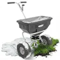 Produktbild: HECHT Ganzjahres Streuwagen 60 L Düngerstreuer & Salzstreuer, Schleuderstreuwagen mit 3,5 m Streubreite, großer Rasendüngerstreuer für Sommer & Winter