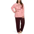Produktbild: Moonline Pyjama Pyjama in großen Größen (Übergröße XL - 4XL) aus 100% Baumwolle rosa 64-66