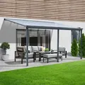 Produktbild: Home Deluxe Terrassenüberdachung Solis Alu 434 x 303 x 226 / 278 cm Anthrazit