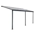 Produktbild: Home Deluxe - Terrassenüberdachung Solis - Grau - B/T/H: 434 x 303 x 226/278 cm - inkl. Hohlkammerplatten, Montagematererial I Carport Pavillion Pergola