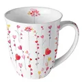 Produktbild: Ambiente Becher Herzgirlanden ca. 400 ml Mug Herz Kollektion Blumen Tee/Kaffee Tasse, Porzellan, Sommmer/Frühling Motive - Ideal Als Geschenk, 18418160