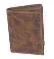 Produktbild: GlücksNugget Geldbörse Kombibörse Herren Leder braun schattiert Hochformat – Scheintas