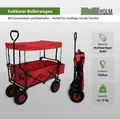 Produktbild: Trutzholm ® - Bollerwagen Faltbar Mit Dach, Pu-rädern, Hecktasche Und Teleskopgriff Falt-bollerwagen