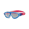 Produktbild: Speedo Unisex Kinder Biofuse Rift Schwimmbrille | Schwimmbrille | Anti-Beschlag | Einfache Anpassung | Wasserdicht Schwimmbrille, Lava Red/Beautiful Blue/Clear, Einheitsgröße