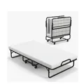 Produktbild: Gästebett Klappbett mit Metallgestell Matratze klappbar Einzelbett mit 4 Rädern