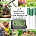 Produktbild: NEU 4in1 Feuchtigkeit Temperatur Licht Messgerät Sensor für Zimmer Balkon Garten