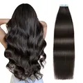 Produktbild: SUYYA Tape Extensions Echthaar,Invisible Tape in Extensions Echthaar Seidig Gerade Remy Tape Haarverlängerungen Echte Menschliches Haar 16 Zoll 40cm 20 Stück 40G #1B Natürliches Schwarz