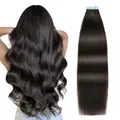 Produktbild: Tape Extensions Echthaar 16 Zoll Schwarz Remy Haarverlengerungen