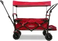 Produktbild: FUXTEC Strand-Bollerwagen Rot FX-CTB800 - mit Dach | bis 75Kg | Offroad-Reifen | Klappbar | Innenraumverlängerung | 2 Sitzplätze| 120cm x 56cm x 98cm Rot