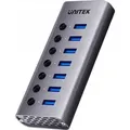 Produktbild: Unitek Usb-A 7-In-1 Hub Mit Schaltern - Grau