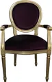 Produktbild: Casa Padrino Barock Esszimmer Stuhl mit Armlehne Lila / Gold - Designer Stuhl - Luxus Qualität