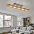 Produktbild: Deckenleuchte Deckenlampe LED Esszimmerlampe Holz braun 3000 Lumen 27 W B 20 cm