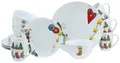 Produktbild: CreaTable Kombiservice Luna Socken, Kombi-Service 16-tlg (16-tlg), 4 Personen, Porzellan, Winterlicher Dekor mit lustigen Sockenmotiven