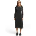 Produktbild: Midikleid TOM TAILOR DENIM, Damen, Gr. XS, N-Gr, schwarz with silber, Mesh, Obermaterial: 85% Polyamid, 15% Elasthan. Futter: 100% Polyester, glänzend, regular fit kniebedeckend, Rundhals, gewellter Abschluss, Kleider Midikleid, mit Glitzer-Effekt
