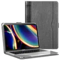Produktbild: Fintie Hülle Kompatibel mit MacBook Air 13.6 (2026-2022 M5 M4 M3 M2), MacBook Air 13 (2020-2018 M1) / Pro 13 (2022-2016 M2 M1), Folio Book Schutzhülle mit Dokumentschlitze, Grau/Schwarz