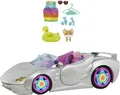 Produktbild: Barbie Extra Auto Cabrio (glitzert) mit Regenbogen Reifen, Zubehör