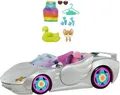 Produktbild: Barbie Spielzeug-Auto Cabrio - Glitzerndes Silbernes Auto für Barbie mit Scherentüren, Spielzeugauto für Kinder