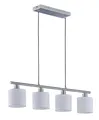 Produktbild: Reality Leuchten Tommy R30334001 Pendelleuchte Nickel Matt Stoffschirm Weiß