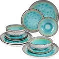 Produktbild: Sänger Tafelservice, Türkis, Stein, 36-teilig, Rund, 50x30x80 cm, kratzfest, Essen & Trinken, Geschirr, Geschirr-Sets, Tafelservice
