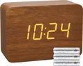 Produktbild: TFA Dostmann Design Funk Wecker Holz Optik Clocco Kunststoff braun 60.2549
