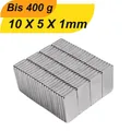 Produktbild: 50 Stuck Neodym Magnet 10x5x1 mm Supermagnete hohe Haftkraft Quadermagnet