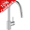 Produktbild: GROHE Küchenarmatur Eurosmart Cosmopolitan, chrom, 10 % Cashback, Hochdruck, 360° schwenkbar,ausziehbarer Auslauf
