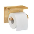 Produktbild: Toilettenpapierhalter mit ablage Klopapierhalter aus Bambus WC-Rollenhalter