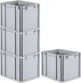 Produktbild: SuperSparSet 4x Eurobox NextGen Economy | Griffe geschlossen | HxBxT 32x30x40cm | 30 Liter | Eurobehälter, Transportbox, Transportbehälter, Stapelbehälter
