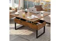 Produktbild: VOWNER Couchtisch 3-in-1 Mehrzweck-Wohnzimmertisch, höhenverstellbar, Esstisch, 100 × 50 × 45 cm/100 × 100 × 45 cm