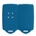Produktbild: kwmobile Autoschlüssel Hülle kompatibel mit Renault 4-Tasten Smartkey Autoschlüssel (nur Keyless Go) - Silikon Schutzhülle Schlüsselhülle Cover in Blue Reef
