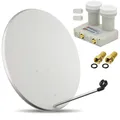 Produktbild: HDTV HD Digitale SAT Anlage 80 cm Spiegel + Monoblock Twin LNB 0,1 dB Opticum