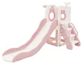 Produktbild: Joyz 3-in-1 Kinderrutsche Rosa-Weiß Kunststoff Spielturm Set Indoor&Outdoor Kinder Spielzeug mit Rutsche und Basketballkorb ab 3 Jahren Gartenrutsche