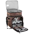 Produktbild: Picknicktasche braun Kühltasche 4 Personen gefüllt verstellbar
