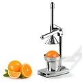 Produktbild: DEMA Saftpresse DSP1M, robust, aus verchromtem Metall & Edelstahl, 400 ml Becher, max. 10 cm Ø Pressweg, spülmaschinengeeignet, inkl. Tischschoner, für frischen Saft aus Obst und Gemüse