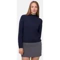 Produktbild: DANISH ENDURANCE Rundhalspullover Premium Knit Pullover Merino Wool Cashmere Damen Jumper, luxuriöser Mock Neck Pullover blau M