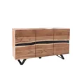 Produktbild: invicta INTERIOR Massives Sideboard Amazonas 150cm Akazie Baumkante Metall schwarz Massivholz Kommode Massivholzschrank Schrank Anrichte