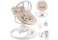 Produktbild: MoMi Babyschaukel PEARL Babywippe mit Bluetooth, 360° Sitzdrehung, 2 Modi in Beige, 360° drehbarer Sitz, Bluetooth-Musikwiedergabe, 2 Schaukelmodi