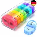 Produktbild: AUVON Tablettenbox 7 Tage Morgens Abends, Pillendose 2 Fächer, handlicher und