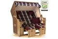 Produktbild: Strandkorb Hanse Strandkorb Strandkorb Ostsee XXL 2,5-Sitzer Volllieger Beige Rot, BxTxH: 150x80x160 cm, Ostsee XXL Volllieger, Ostsee 2,5-Sitzer Modell 2025, Stabiles Wacholder mit handgefertigtem Polyrattangeflecht