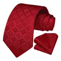Produktbild: OcioDual Krawatte Rot Krawatte Herren, Krawatten für Herren mit Einstecktuch, Tie, Elegant Set für Feiern, Events, Krawatten Damen, Hochzeitskrawatten, Geschäftsleute, Gravatas Hommes