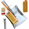 Produktbild: ToolSpace Handfeger und Schaufel Reinigung Kehrschaufel Set mit Stiel verzinkter Stahl Handbesen Kehrblech Metall Kehrgarnitur Handbesen Schaufel Kehrschaufel Metall Schaufel- & Besensets Außen/Innen