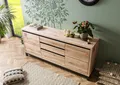 Produktbild: MASSIVMOEBEL24 Sideboard Wildeiche 190x45x85 bianco geölt VILLANDERS #251