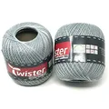 Produktbild: Twister Häkelgarn silber Handstrickgarn Baumwollgarn 2x100g